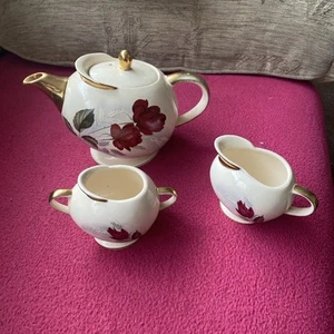 50er Jahre Heat Master, Teekanne, Zuckerdose und Sahnekännchen Set - Bild 1 von 7