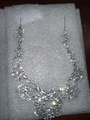 NWT Kate Spade Clear/Silver Crystal Lace Necklace - Image 1 of 4