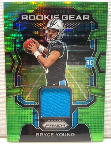 Bryce Young RC Patch 2023 Prizm Rookie Gear Green Pulsar #RG-BY Panthers - Picture 1 of 2
