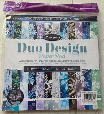 Hunkydory Duo Design Paper Pad - snowy skies & brilliant bokeh - NEW - Image 1 of 3