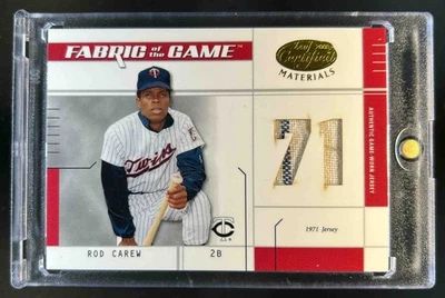 2003 Leaf Certified Materials Rod Carew Fabric of the Game Jersey Year #2/71 - Image 1 of 2