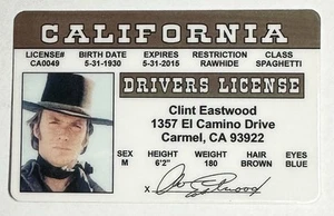 Clint Eastwood - Patente di guida California - Carta d'identità - Novità - Foto 1 di 2