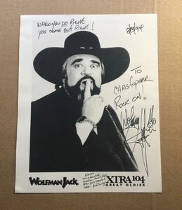 Wolfman Jack (1938-1995) Firmado Autografiado 8x 10 Foto Legendario DJ - Imagen 1 de 9