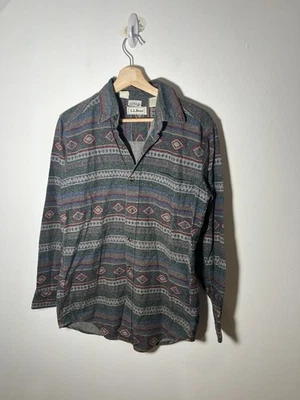 Vintage LL Bean Southwestern Aztec Button Down Shirt 20.5 x 31 Size Small - Image 1 of 4