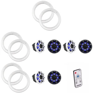 Kicker (3 Pair ) 51MSC65 LED 6.5" Premium Marine Coaxial with a Pair of 50KLS... - Picture 1 of 10