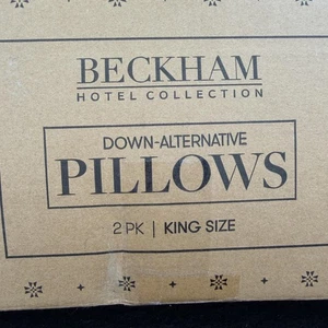 Paquete de 2 almohadas alternativas de plumón Beckham Hotel Collection tamaño king OEKO-TEX - Imagen 1 de 3