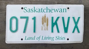 Saskatchewan Canada License Plate #071 KVX Wheat EXPIRED "Land of Living Skies" - Bild 1 von 2