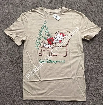 Camisa parques da Disney 2025 WDW Natal Winnie The Pooh inverno país das maravilhas bronzeada adulto GG - Imagem 1 de 3