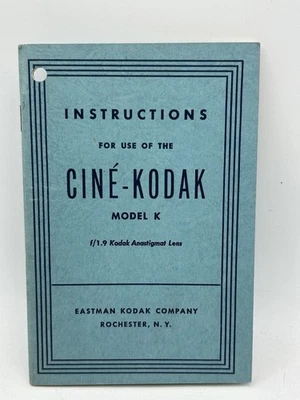Cine-Kodak Model K Instructions For f 1.9 Kodak Anastigmat Lens Version - Immagine 1 di 4