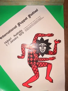 VINTAGE POSTER ,INTERNATIONAL PUPPET FESTIVAL , HOBART , AUSTRALIA , 1979 - Foto 1 di 1