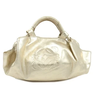 Authentic LOEWE Anagram Nappa Aire Handbag Leather Gold F/S - Picture 1 of 23