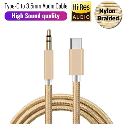 TypeC to Aux Cable USB Type-C Male To 3.5mm Cord Car AUX Music Audio Adapter LOT - Image 1 of 4