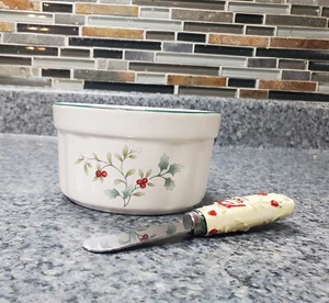 Pfaltzgraff Winterberry Dip Bowl & Spreader Set EUC - Picture 1 of 9
