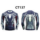 Men's Compression T-shirts Superhero 3D Printed Tee Long Sleeve Workout Gym Tops