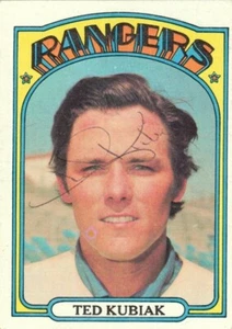TED KUBIAK-2B-SS-TEXAS RANGERS-1972 TOPPS #23-AUTOGRAPHED-SUPER NICE - Bild 1 von 2