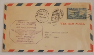 Brownsville Texas 9. März 1929 Erstflug Luftpost - Bild 1 von 2