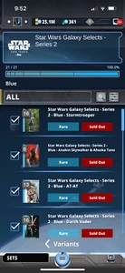 Topps Star Wars Digital Card Trader Blue Galaxy Selects 2 Inserts - Bild 1 von 21