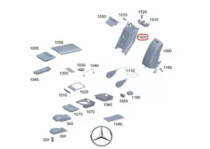 Original MERCEDES-BENZ A2239700701 8V98 Hintere Armlehne Braun S-Klasse W223 Neu - Bild 1 von 8