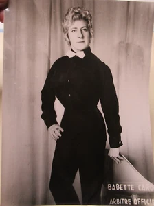 RARE PHOTO PRESSE BABETTE CAROL 1970 CHAMPIONNE CATCH FEMININ ARBITRE OFFICIEL - Picture 1 of 2