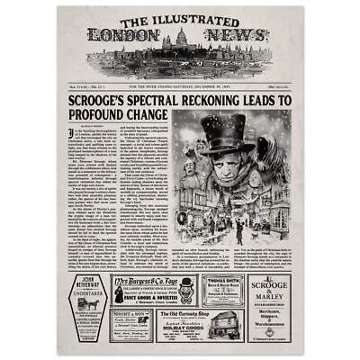Scrooge (A Christmas Carol) 1951 movie Newspaper Poster print - Image 1 of 4