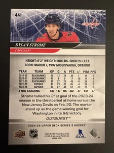 2024-25 Upper Deck Serie 2 - Dylan Strome #441 Outburst - Imagen 1 de 2