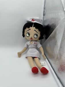 Sugar Loaf Betty Boop Nurse Doll Big Eyes White Dress Nurse's Cap Black Garter