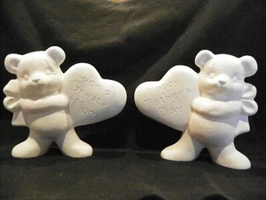 Happy Mother's Day Bears, white ceramic bisque ready to paint Greatest Mom - Picture 1 of 6