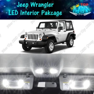 White LED Interior Bulb License Plate Lights For 2000-2018 Jeep Wrangler JK TJ - Picture 1 of 10