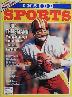 Joe Theismann Redskins Notre Dame AUTOGRAPH 1984 Inside Sports Magazine JSA 16A - Image 1 of 3