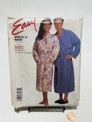McCall's 8493 Sewing Pattern Unisex Robe Sleepwear Loungewear Sizes SM-MED - Image 1 of 3