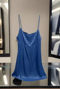 Anthropologie Schlupfkleid Mini Gr. 14 Rückenausschnitt Blau Glamourös Slinky Sexy Retro - Bild 1 von 22