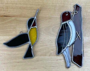 Stained Glass Sun-catchers Birds Woodpecker Hummingbird - Picture 1 of 8
