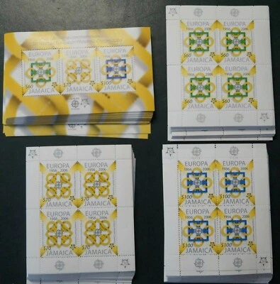 JAMAICA: 100 sets of souvenir sheets & miniature sheets 2005 EUROPE CEPT Jubilee - Image 1 of 2