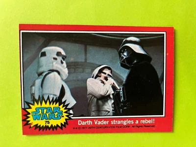 Карта 1977 Topps Star Wars Red Series No2 No75 Дарт Вейдер и штурмовик отличное состояние - Изображение 1 из 2