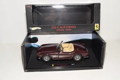 B7 1:18 HOTWHEELS ELITE FERRARI 250 CALIFORNIA SPIDER SWB MAROON NMIB - Photo 1/4