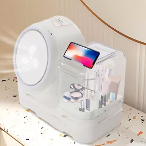 Scatola Porta Trucchi Cosmetici Organizer Portaoggetti Rotazione 360° Specchio+Luce LED - Foto 1 di 19