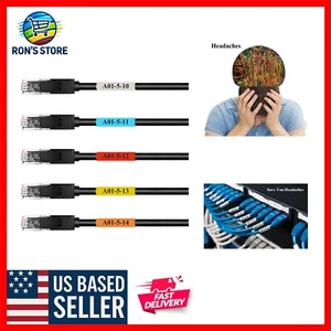 800 Self-Adhesive Cable Labels: Heat Resistant & Assorted Colors for Easy Use - Afbeelding 1 van 9