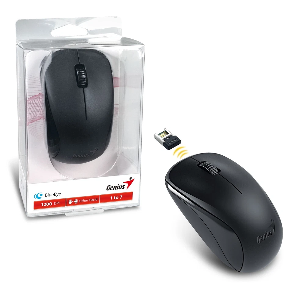 NEW! Genius Nx-7000 Wireless MoOPTICAL MOUSE | Wifi Portable USB Receiver for PC - Image 1 of 4