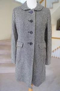 Auth Ann Taylor Brown Round Neck Collar wool Coat 10 - Picture 1 of 11