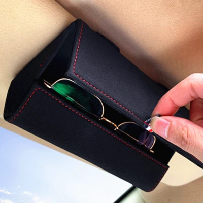 Soporte para gafas de sol coche visera de sol estuche interior almacenamiento hebilla montaje clip Foto 1 de 4