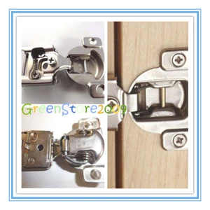 Schrank Scharnier Hardware 1/2 Zoll halber Zoll Overlay gebürstetes Nickel Satin Scharniere - Bild 1 von 12