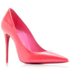 Christian Louboutin Kate 100 Pointed Toe Patent Leather Pumps Neon Pink 36 - Picture 1 of 9