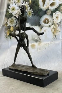 Collectible Decorator Real Bronze Sculpture of Children Playing Jumping Artwork - Picture 1 of 10