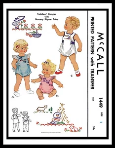 Traje de sol McCall 1449 patrón mono traje de juego unisex niño niño rima - Imagen 1 de 11