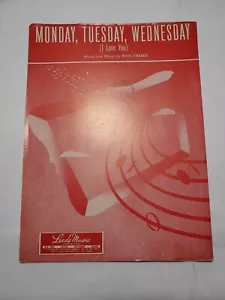 Seltene Vintage Ross Parker Noten, "Montag, Dienstag, Mittwoch", 1949 - Bild 1 von 3