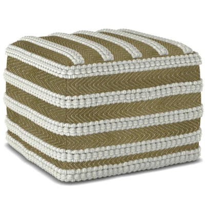 Liam Square Woven Outdoor/ Indoor Pouf - Image 1 of 4