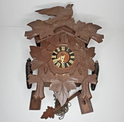 Vintage Black Forest Cuckoo Clock German Regula Pat. 812538 Early Model Cover