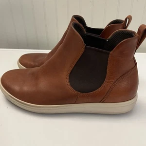 Ecco Soft 7 bequeme Chelsea-Stiefeletten für Damen 6 6,5 cognacfarbene Lederschuhe gebraucht, in einwandfreiem Zustand - Bild 1 von 10