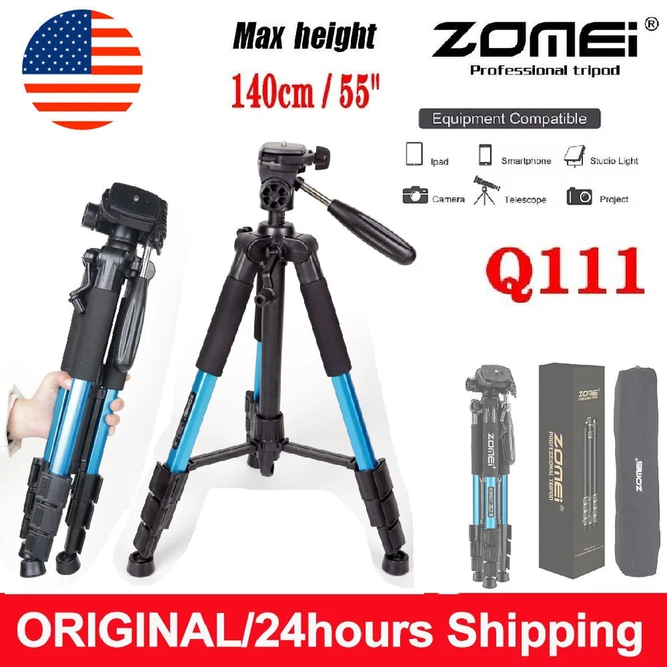 US ZOMEI Q111 Heavy Duty Camera Tripod Pan Head Travel Stand for DSLR Camera DV - Image 1 of 4