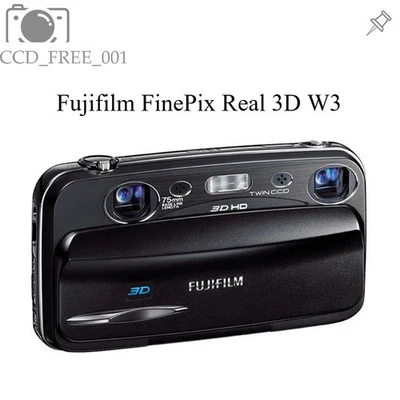 Fujifilm FinePix Real 3D W3 Digitalkamera 10MP 3-fach optischer Zoom Schwarz - Bild 1 von 4